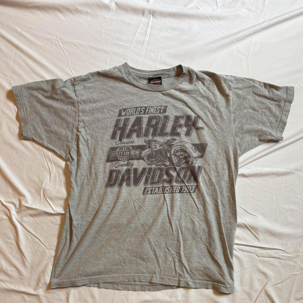 Harley Davidson Men's Grey Tshirt size x-large